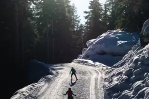 xc ski uphill