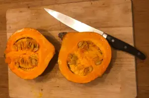 pumpkin sliced in half